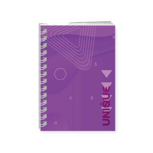 Picture of A4 UNIQUE LINED SPIRAL HARD COVER NOTEBOOK 200PGS PURPLE
